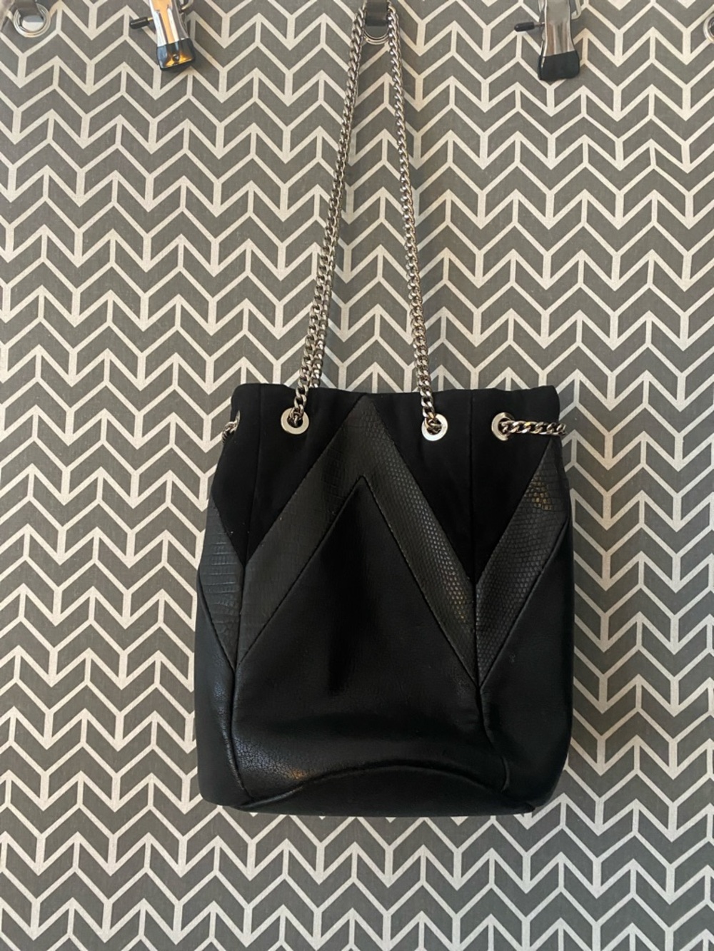 Stylish Black Small Shoukder Bag 10” x 10” plus straps..